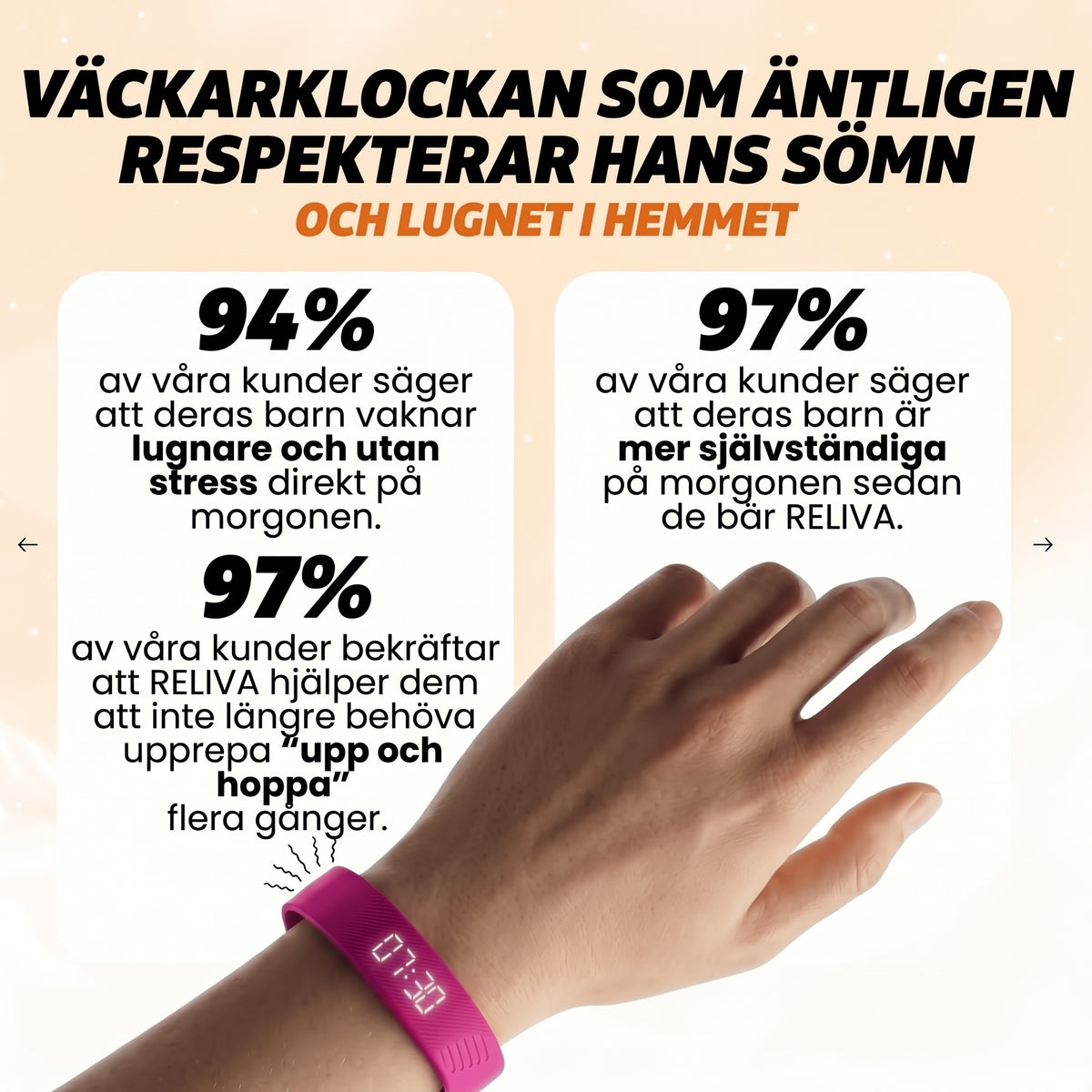 RELIVA™ - Den vibrerande väckarklockan för barn